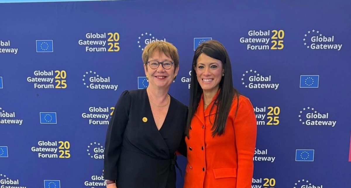 الدكتورة رانيا المشاط مع أوديل رينو باسو